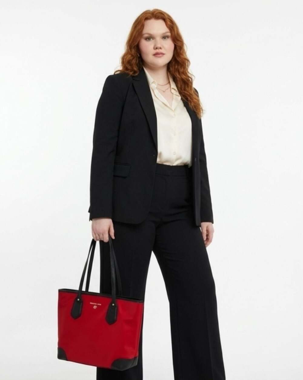 Michael Kors Eva Nylon Tote Bag in Red and Black - Picture 3 of 10